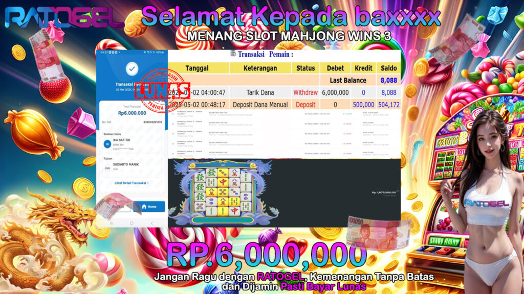 BUKTI JACKPOT SLOT MAHJONG WINS 3 TERPERCAYA DI INDONESIA TGL 02-05-2025