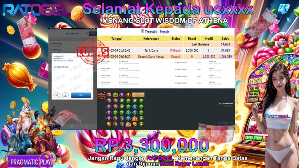 BUKTI JACKPOT SLOT WISDOM OF ATHENA TERPERCAYA DI INDONESIA TGL 04-05-2025