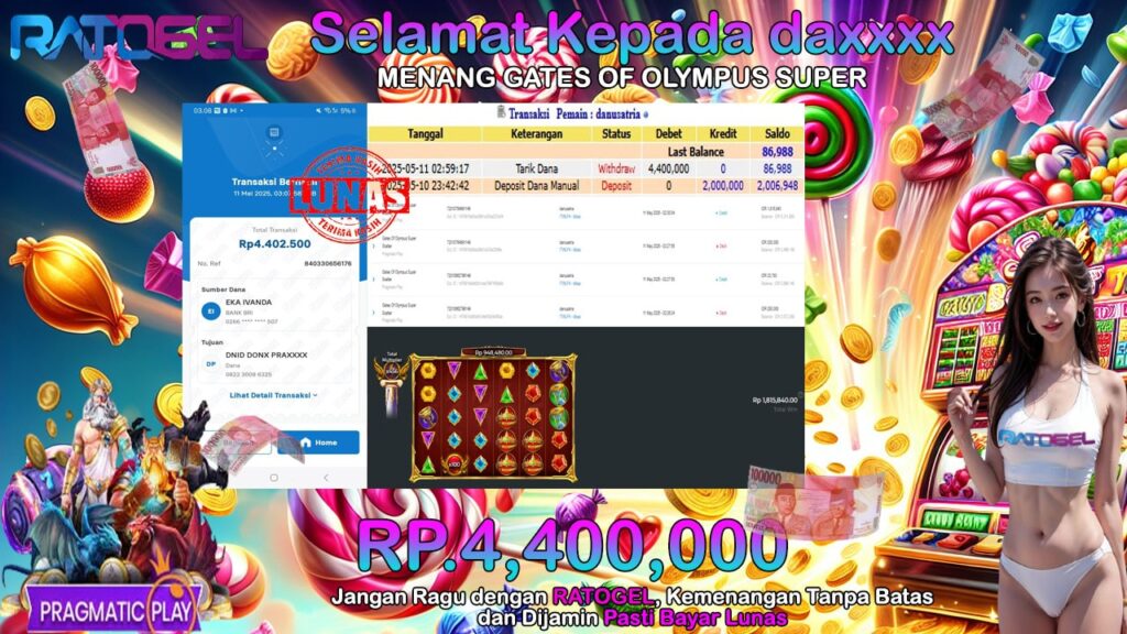 BUKTI JACKPOT SLOT GATES OF OLYMPUS SUPER TERPERCAYA DI INDONESIA TGL 11-05-2025