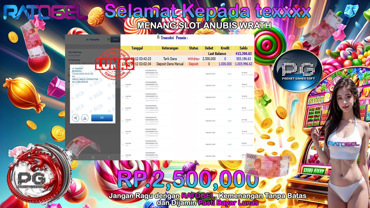 BUKTI JACKPOT SLOT MAHJONG WAYS 2 TERPERCAYA DI INDONESIA TGL 12-05-2025