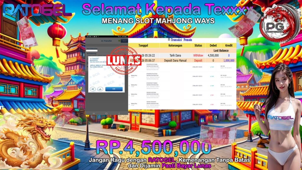 BUKTI JACKPOT SLOT MAHJONG WAYS TERPERCAYA DI INDONESIA TGL 26-05-2025