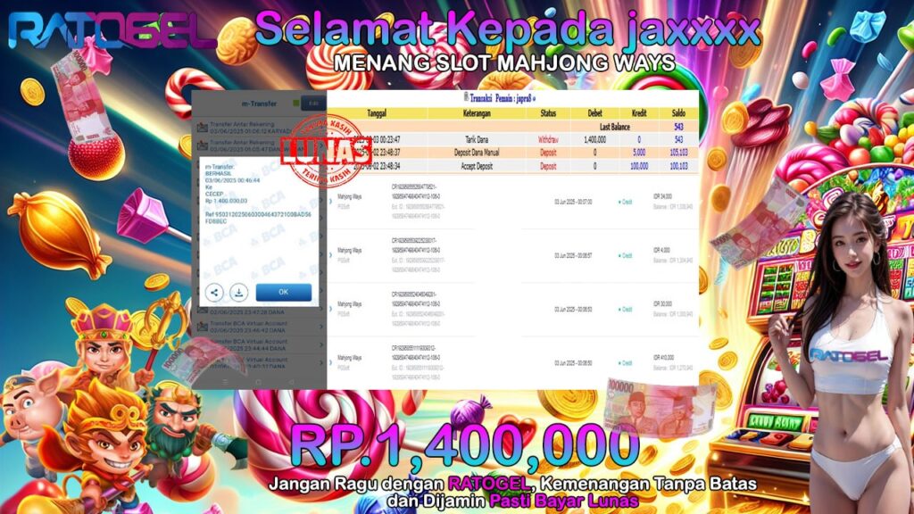 BUKTI JACKPOT SLOT MAHJONG WAYS TERPERCAYA DI INDONESIA TGL 03-06-2025