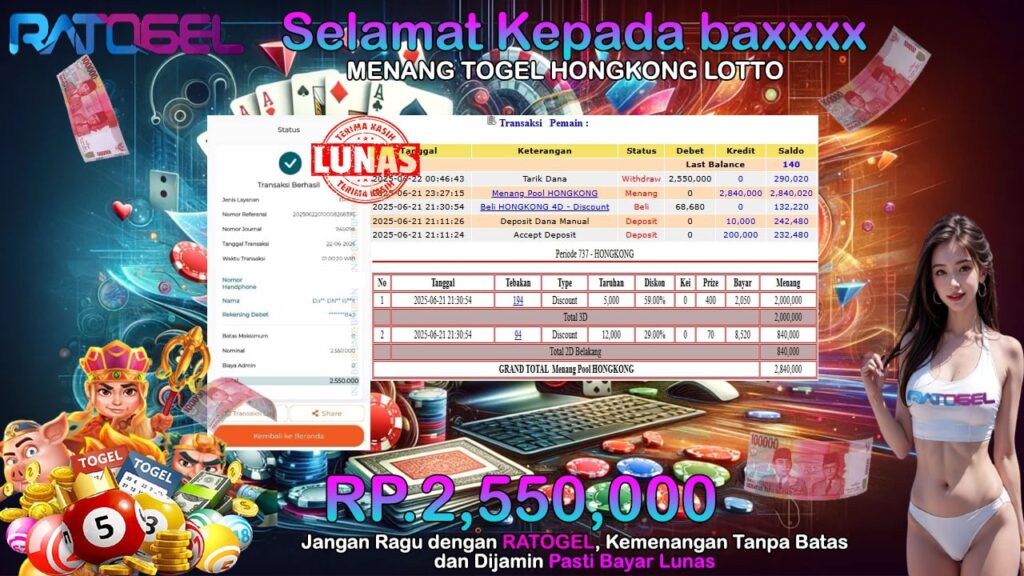 BUKTI JACKPOT TOGEL HONGKONG LOTTO TERPERCAYA DI INDONESIA TGL 22-06-2025