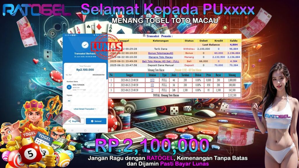 BUKTI JACKPOT TOGEL TOTO MACAU TERPERCAYA DI INDONESIA TGL 22-06-2025