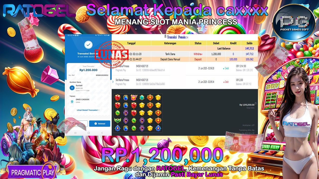 BUKTI JACKPOT SLOT MANIA PRINCESS TERPERCAYA DI INDONESIA TGL 21-06-2025