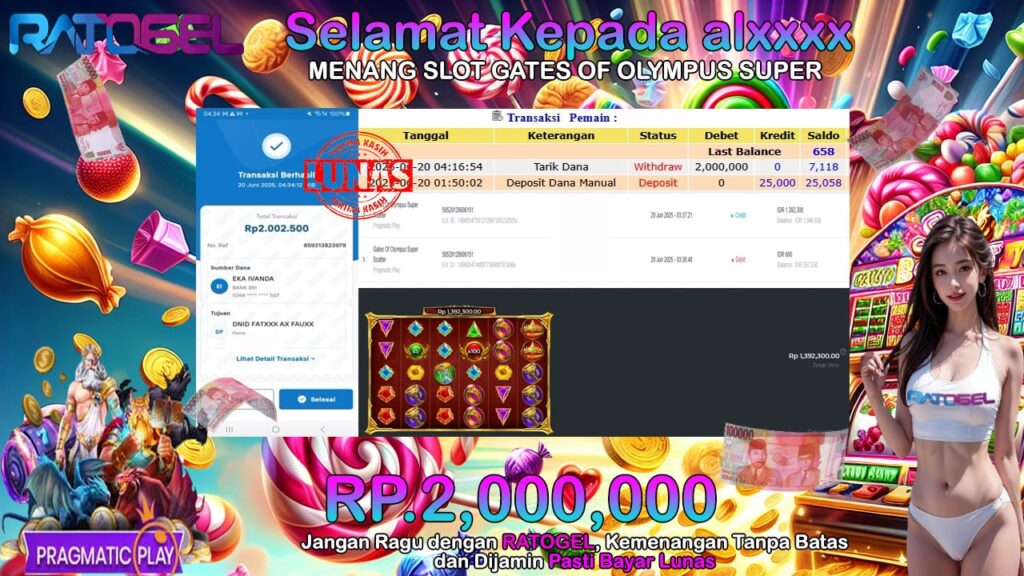 BUKTI JACKPOT SLOT GATES OF OLYMPUS SUPER TERPERCAYA DI INDONESIA TGL 20-06-2025