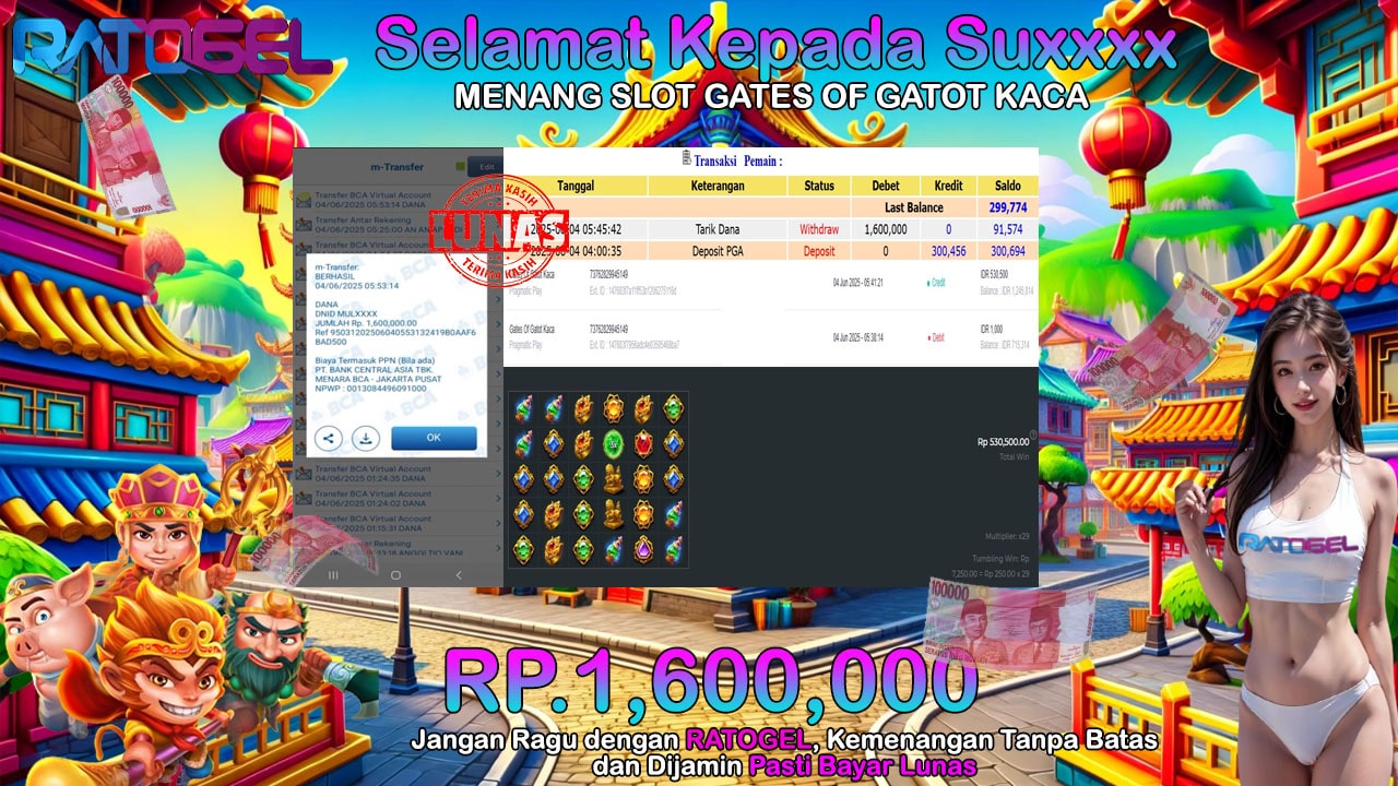 BUKTI JACKPOT SLOT GATES OF GATOT KACA TERPERCAYA DI INDONESIA TGL 04-06-2025