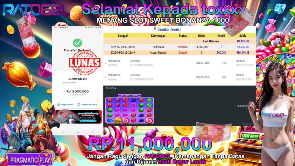 BUKTI JACKPOT SLOT SWEET BONANZA 1000 TERPERCAYA DI INDONESIA TGL 29-06-2025