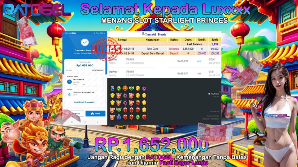 BUKTI JACKPOT SLOT STARLIGHT PRINCES TERPERCAYA DI INDONESIA TGL 04-06-2025
