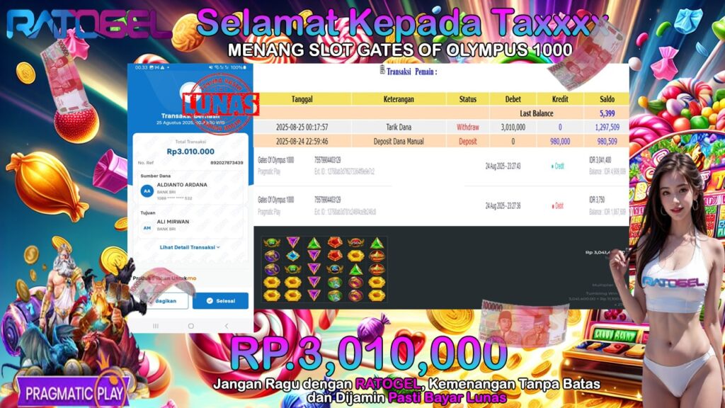 BUKTI JACKPOT SLOT GATES OF OLYMPUS 1000 TERPERCAYA DI INDONESIA TGL 25-08-2025