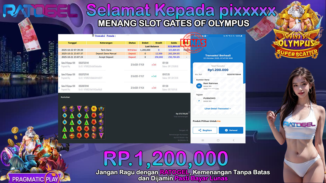 BUKTI JACKPOT SLOT GATES OF OLYMPUS 1000 TERPERCAYA DI INDONESIA TGL 22-10-2025