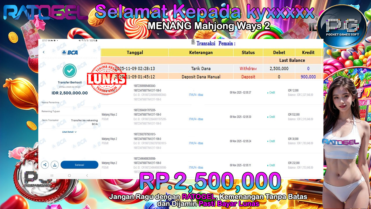 BUKTI JACKPOT MAHJONG WAYS 2 TERPERCAYA DI INDONESIA TGL 09-11-2025