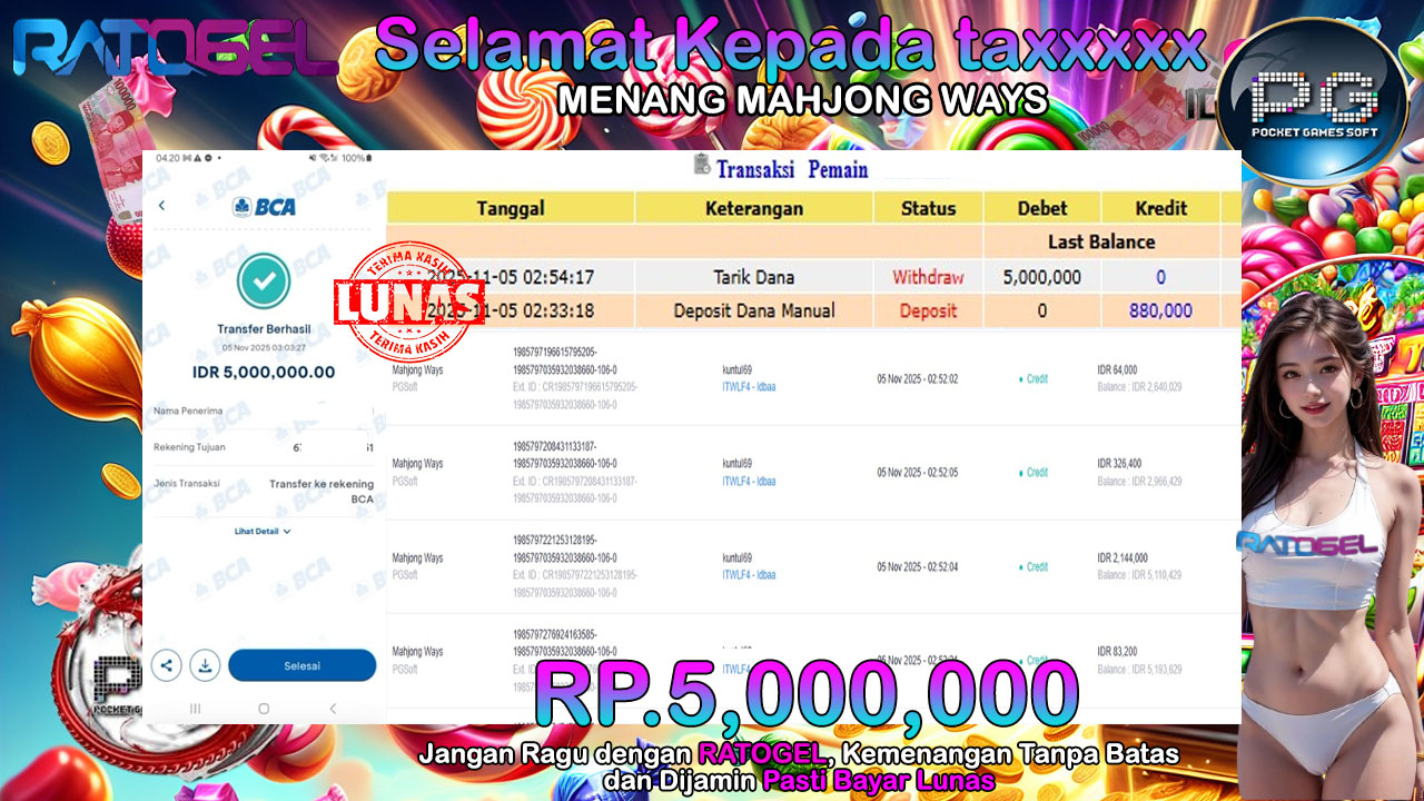 BUKTI JACKPOT MAHJONG WAYS TERPERCAYA DI INDONESIA TGL 05-11-2025