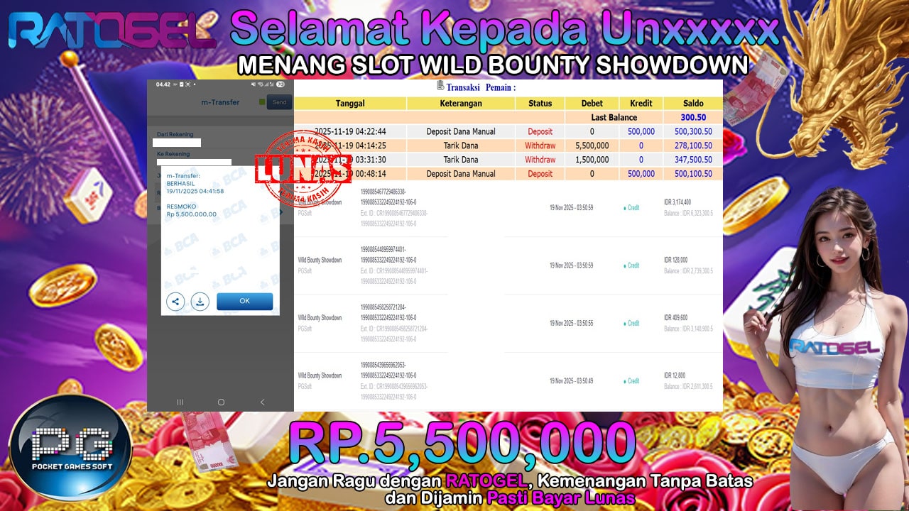BUKTI JACKPOT WILD BOUNTY SHOWDOWN TERPERCAYA DI INDONESIA TGL 19-11-2025