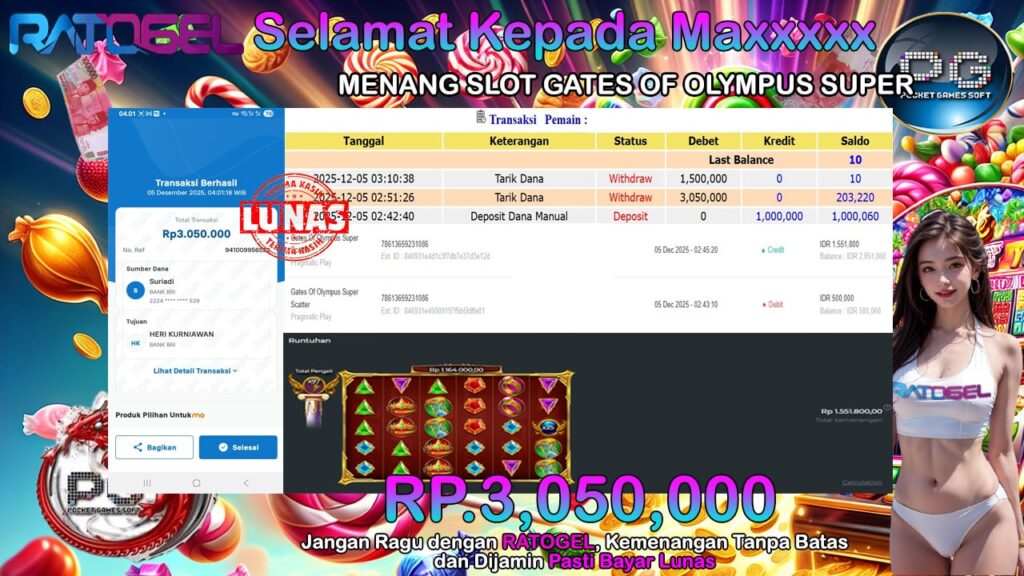 BUKTI JACKPOT SLOT GATES OF OLYMPUS SUPER SCATER TERPERCAYA DI INDONESIA TGL 05-12-2025