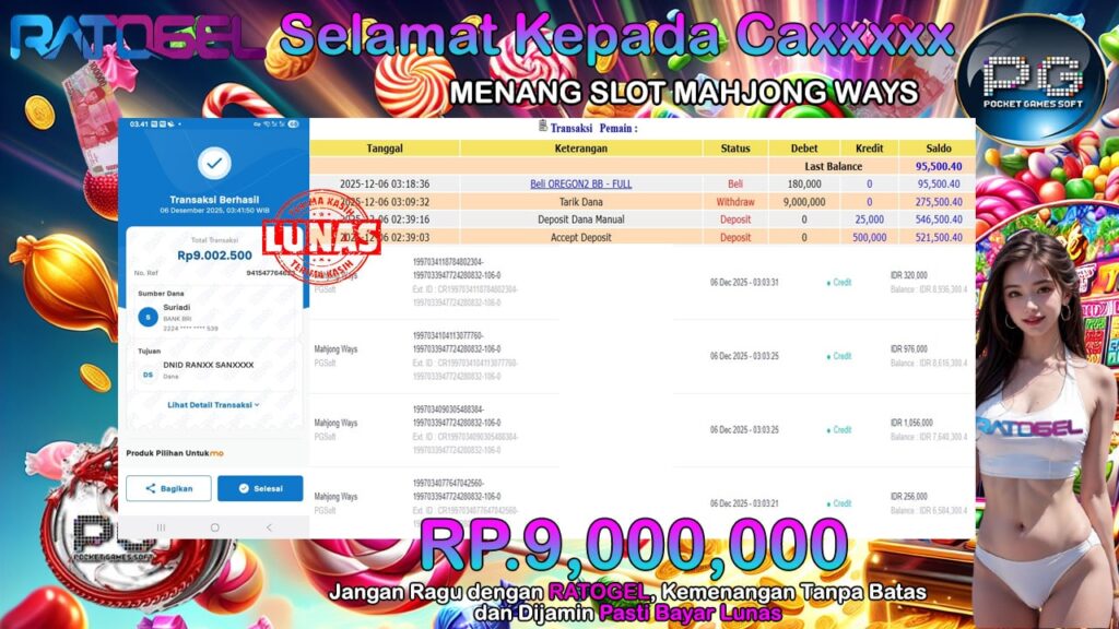 BUKTI JACKPOT SLOT MAHJONG WAYS TERPERCAYA DI INDONESIA TGL 06-12-2025